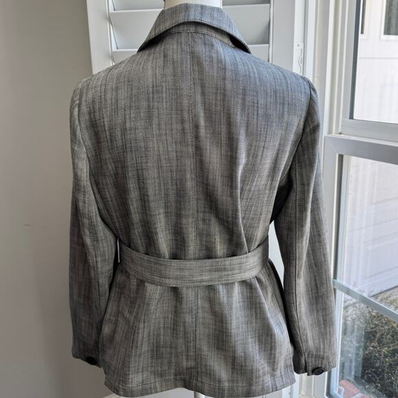 M.M. LAFLEUR Blazer Womens 6 Black White Emery Safari Porto Weave - Picture 2 of 13